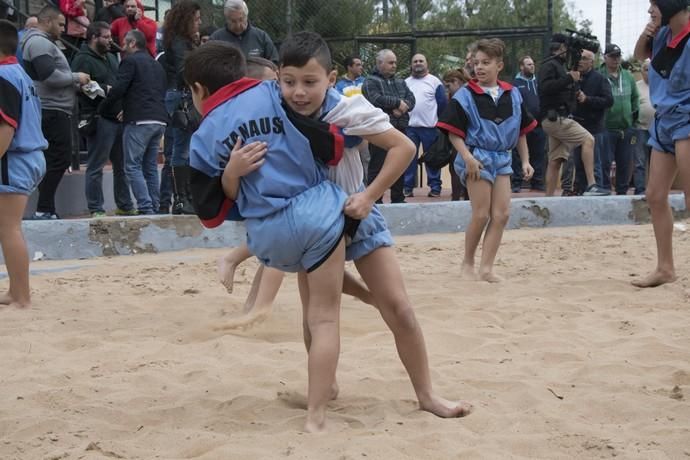 27.01.18 Visita del visepresidente del Cabildo Ángel Víctor Torres a las escuelas de lucha canaria.López Socas.Fotos Tony Hernández