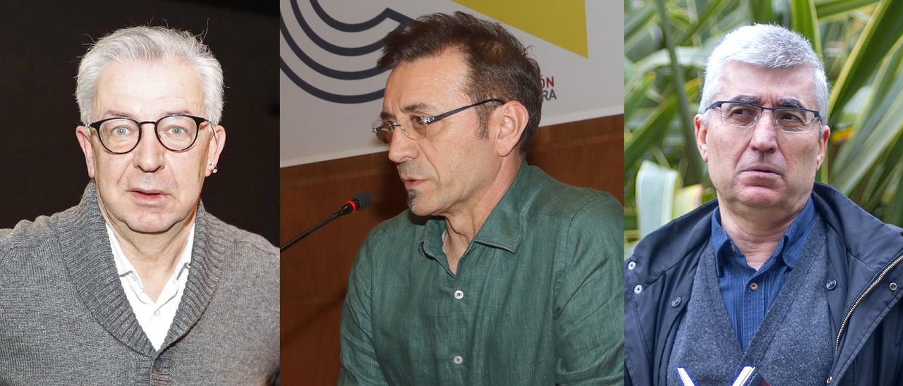 Os escritores e colaboradores de FdC Estro Montaña, Román Raña e Carlos L. Bernárdez.