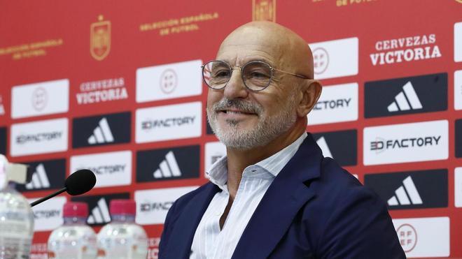 Luis de la Fuente, seleccionador español, durante la rueda de prensa de la última convocatoria.