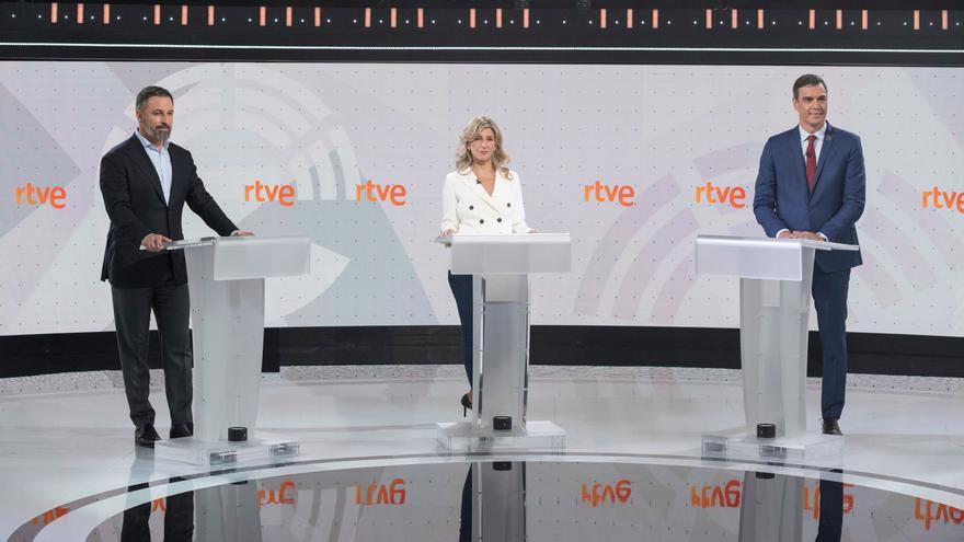 La violència masclista i les lleis feministes i LGTBI enfronten durament Sánchez i Díaz amb Abascal al debat d&#039;RTVE