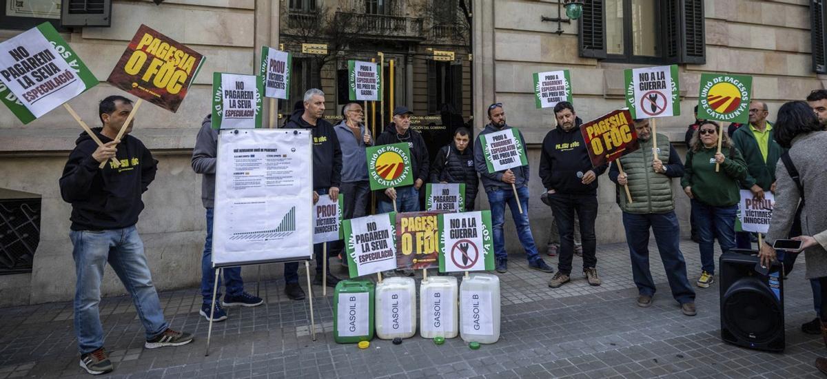 Els agricultors protesten pel preu del gasoil