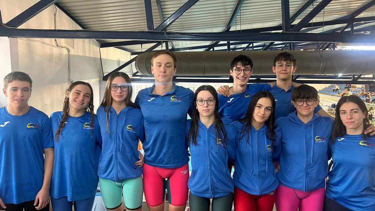 Nadadores del CN Xàtiva en el Control celebrado en Gandia.