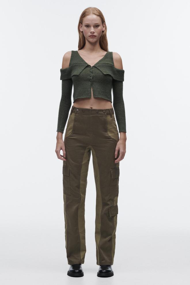 Jersey cut-out verde de Zara