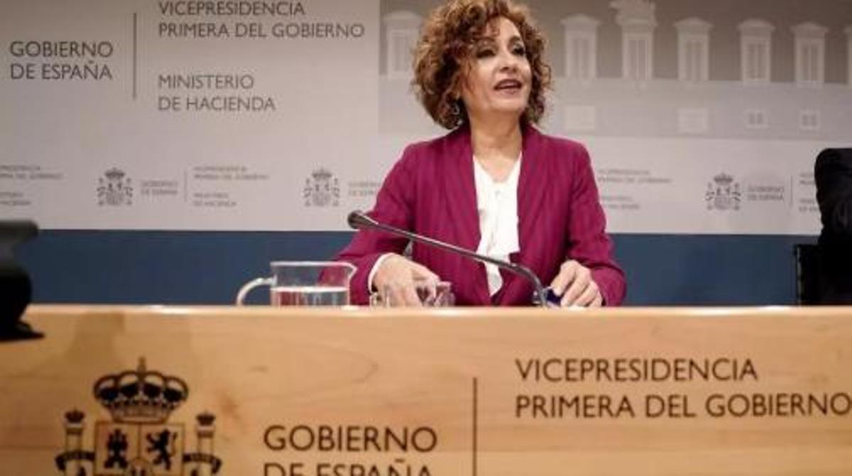María Jesús Montero, en en ministerio de Hacienda, durante la presentación del nuevo modelo de financiación autonómica.