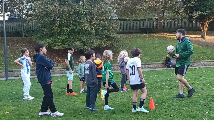 Un entrenamiento de la cantera de Fillos de Breogán esta temporada. |  Fillos de Breogán