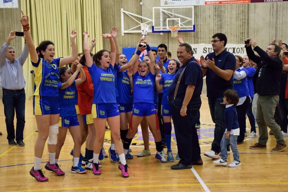 Balonmano: el Maristas Cartagena, campeón regional infantil femenino