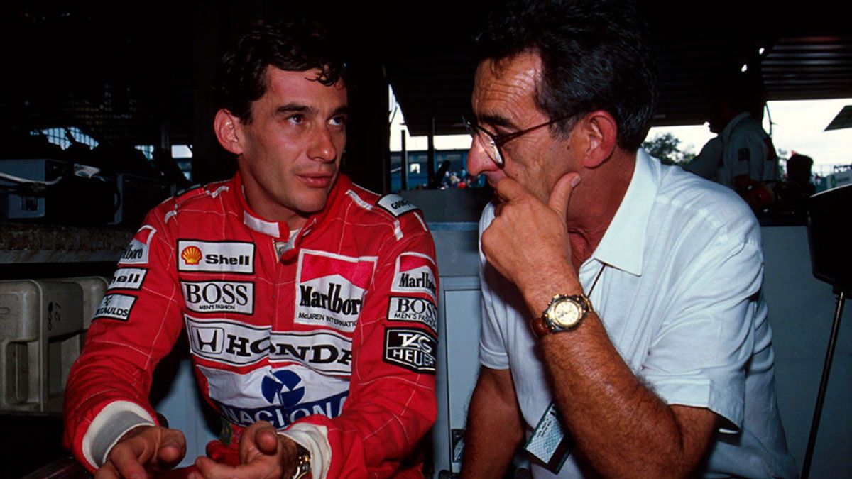 Ayrton Senna, junto a su padre, que fue también su principal apoyo en su carrera