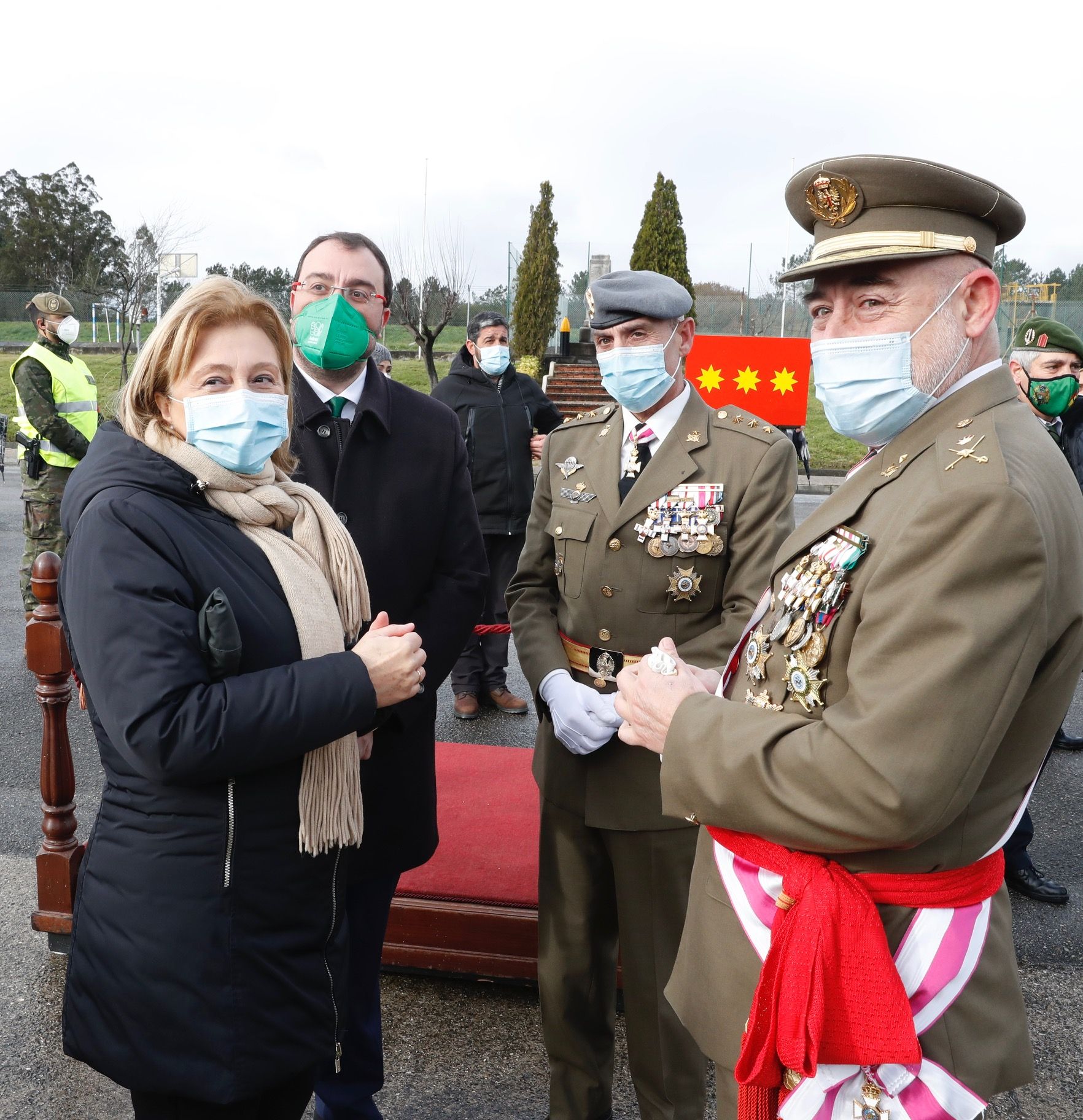 Adrián Barbón  en los actos conmemorativos de la festividad de la Inmaculada Concepción, patrona del Arma de Infantería, en Cabo Noval