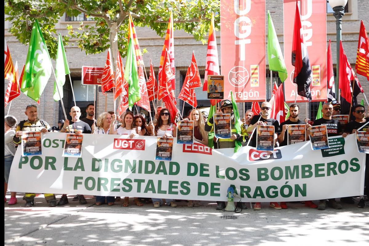 Protesta de los bomberos forestales.
