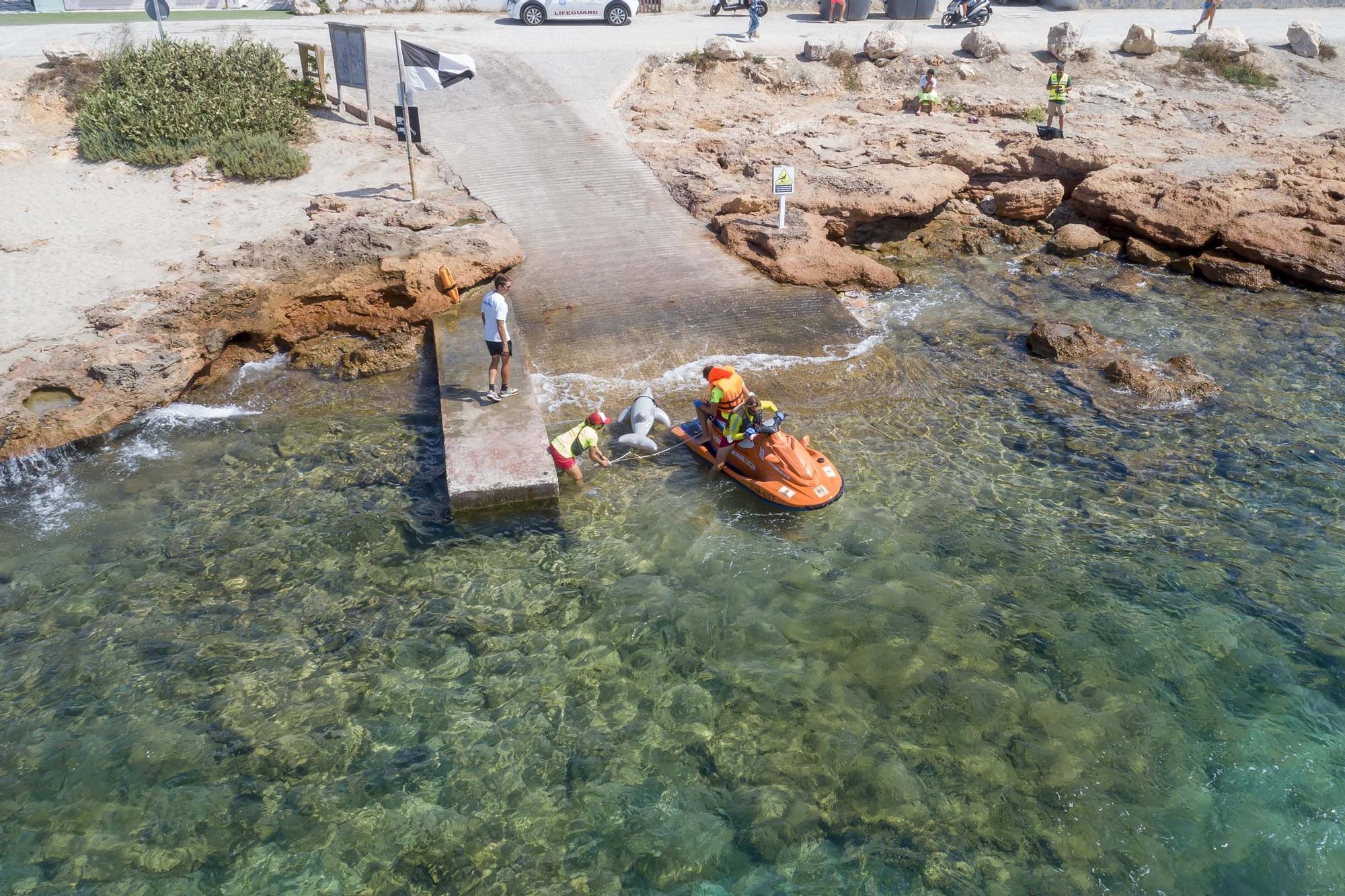 Simulacro de emergencia del servicio de socorristas de Sant Antoni