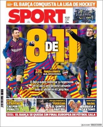 Portada SPORT sábado 27 de abril de 2019