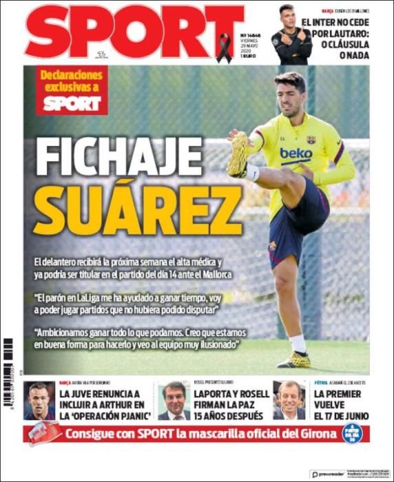 Portada SPORT viernes 29 mayo 2020