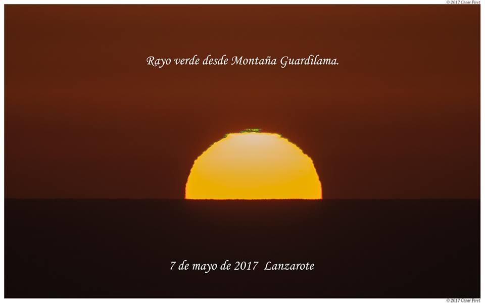 Espectaculares instantáneas tomadas desde el sur de Lanzarote del Teide, el rayo verde y Júpiter