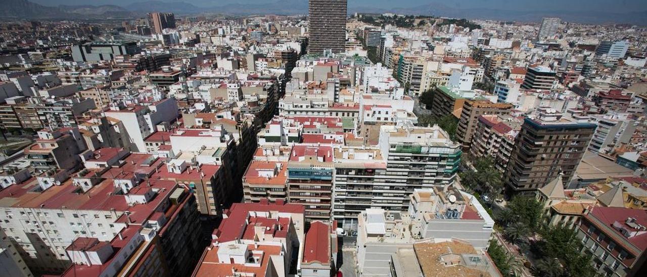 Imagen aérea del centro de Alicante