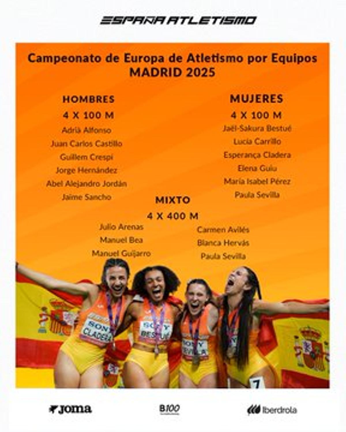 La lista de los seleccionados.