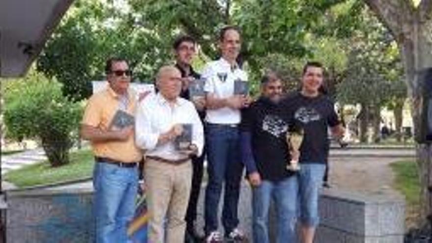 El podio de los primeros clasificados del rally celebrado hoy