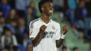 Vinicius, durante un partido de Liga de esta temporada.