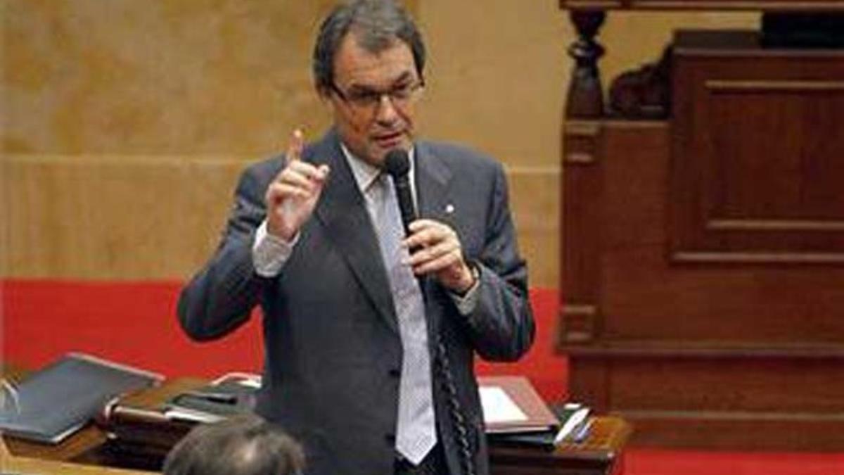 El 'president', Artur Mas, el miércoles, durante la sesión de control en el Parlament.