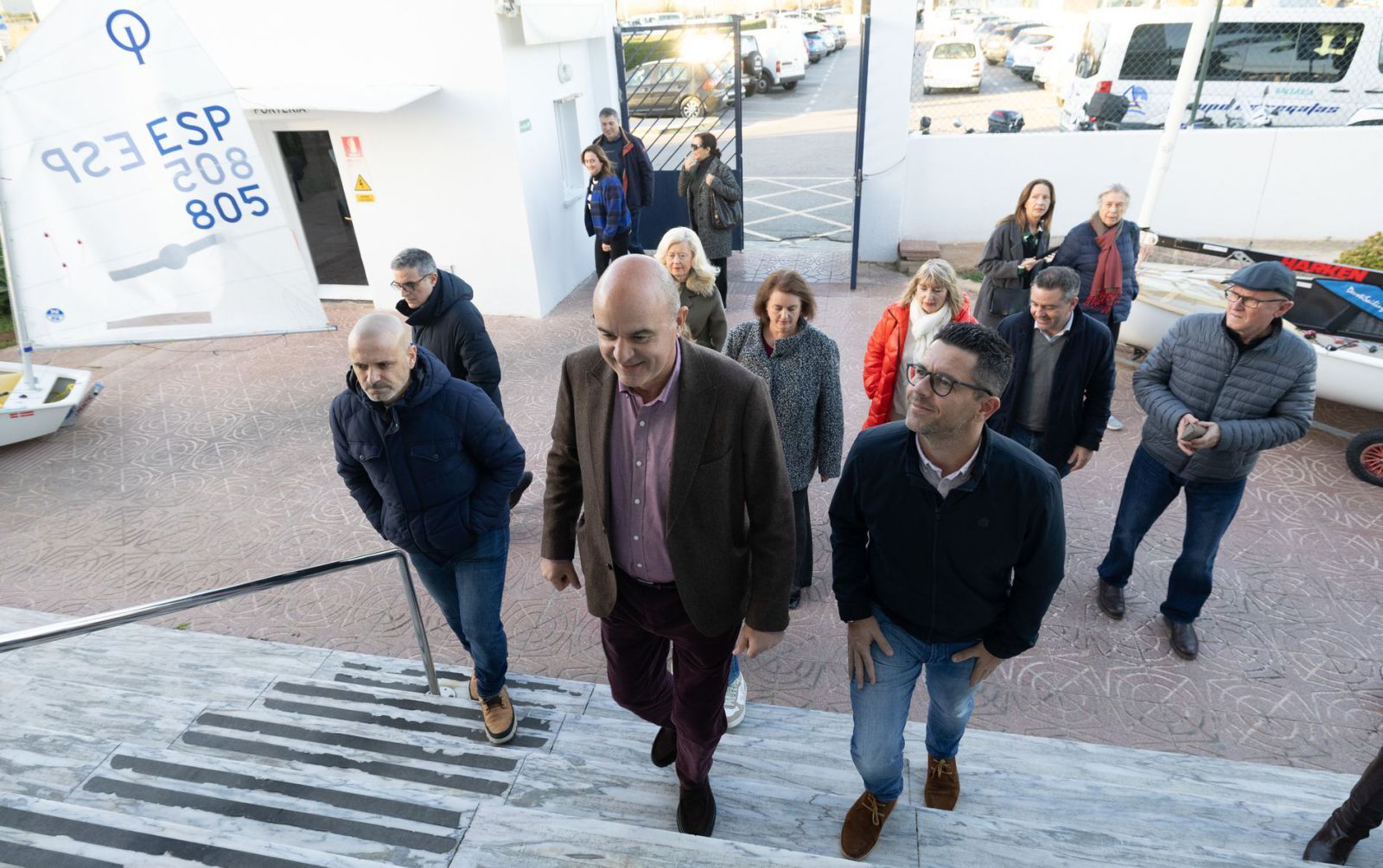 Imagen reciente de políticos del PP, con el presidente Vicent Marí y el alcalde Rafael Triguero a la cabeza, en instalaciones del CNI.