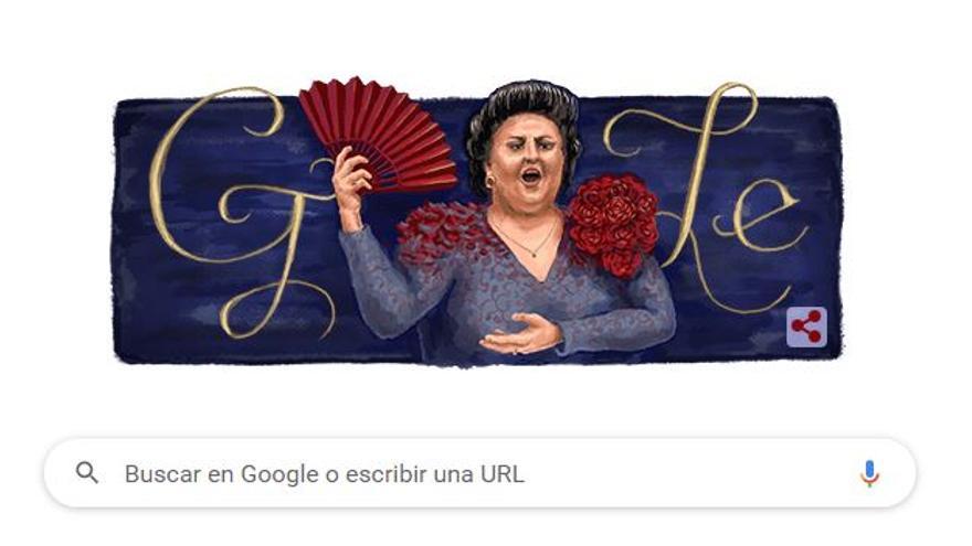 Google dedica su Doodle a Montserrat Caballé por su 89º aniversario