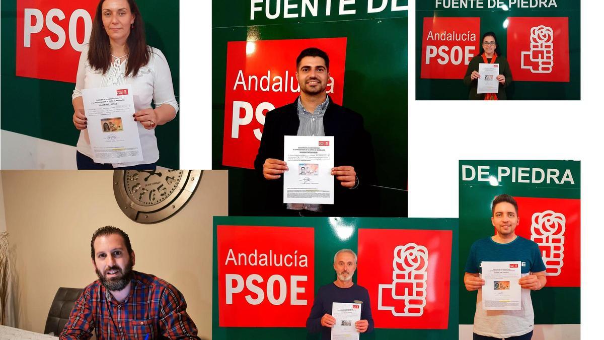 Los ediles socialistas de Fuente de Piedra, mostrando su apoyo a Susana Díaz.