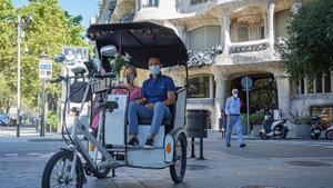 Turistas en Barcelona durante la pandemia de covid.