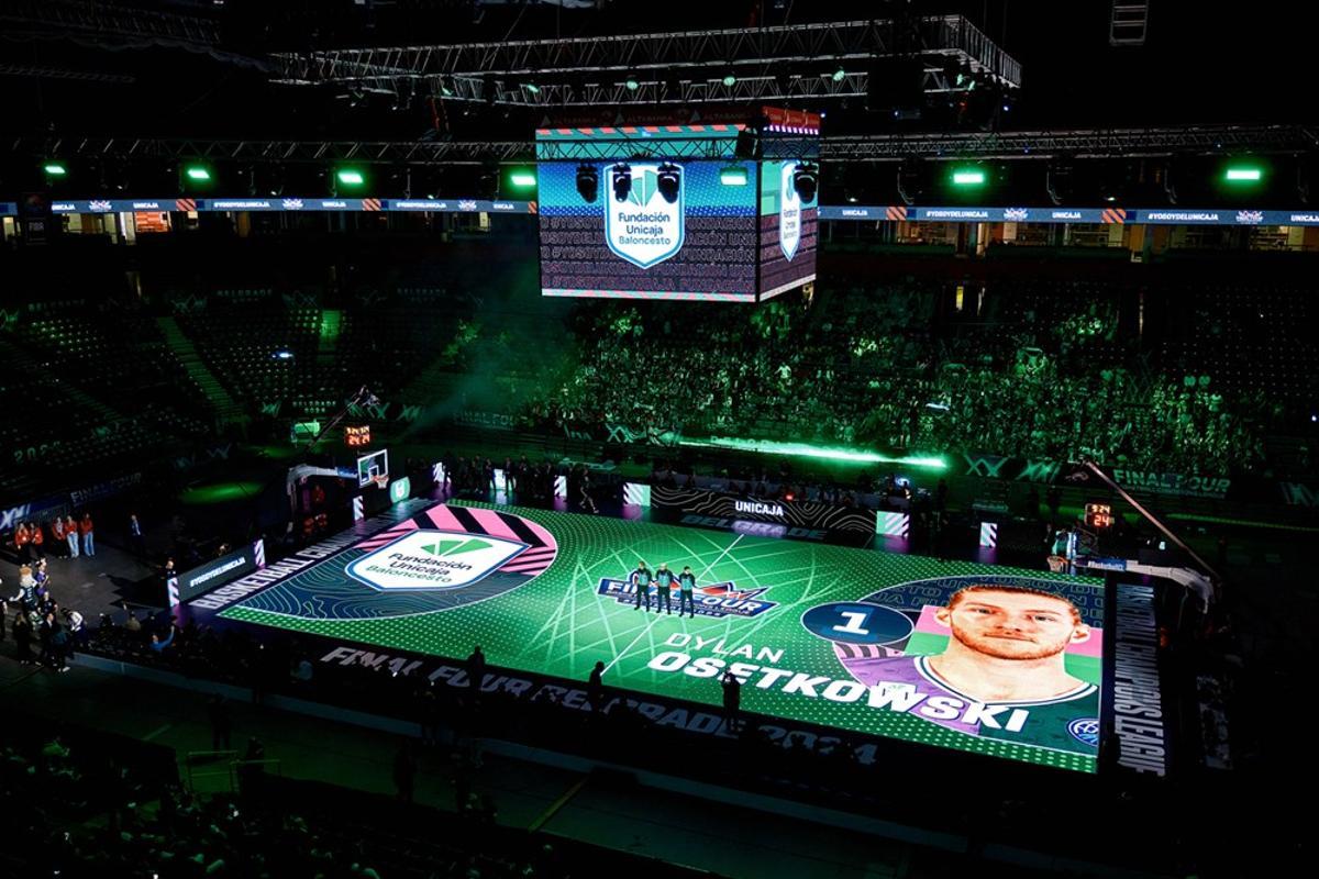 Imagen de la cancha del Belgrado Arena antes de la semifinal del Unicaja