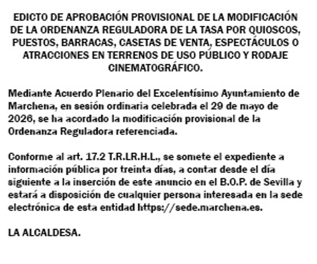 Edicto Ayuntamiento de Marchena