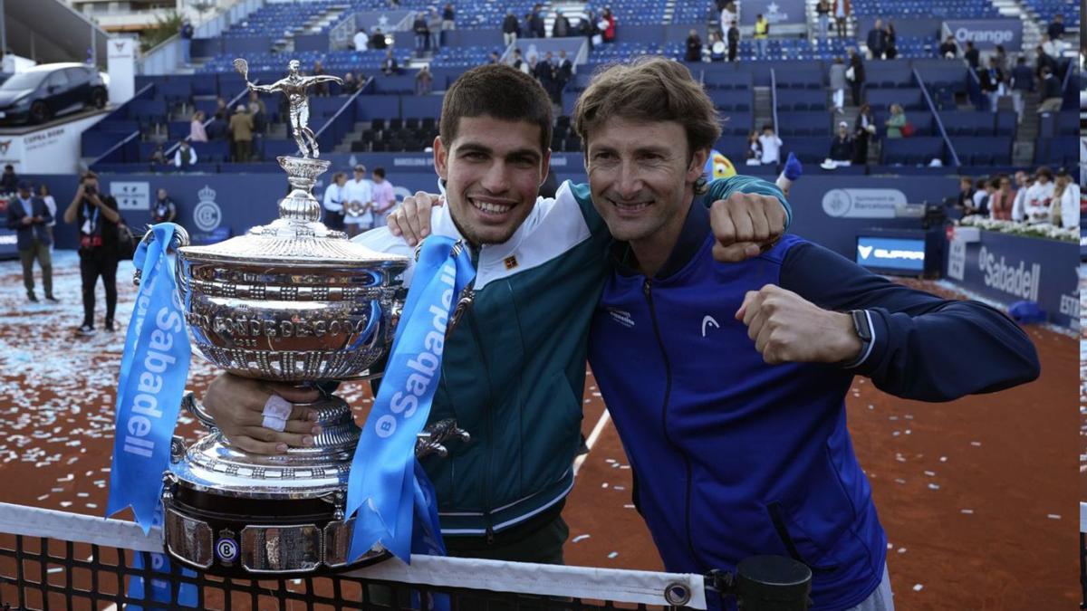 Alcaraz y Ferrero, tras ganar el Conde de Godó, antes del Masters 1000 de Madrid, su quinto título. | EFE