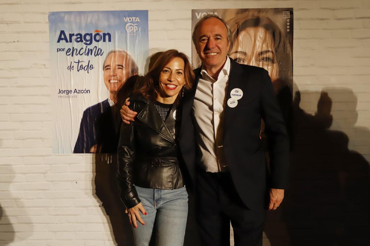Natalia Chueca y Jorge Azcón, candidatos del PP a la alcaldía de Zaragoza y la DGA respectivamente