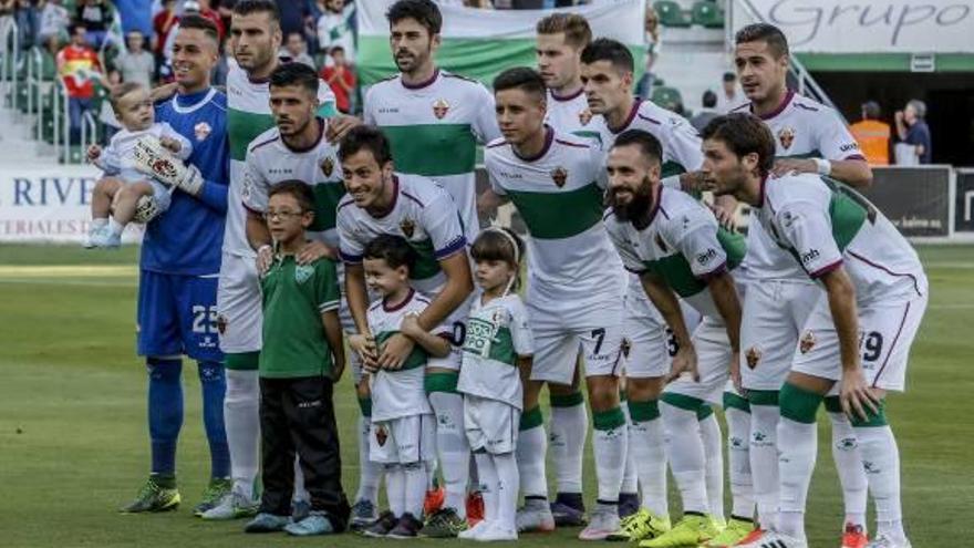 Once inicial del Elche en el partido del pasado sábado contra el Mirandés.