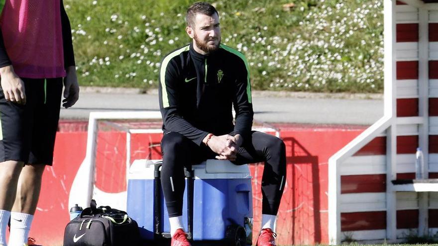 Peybernes, en el entrenamiento de esta mañana en Mareo.