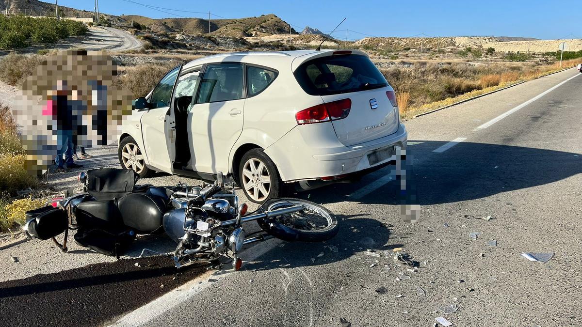 Estado de los dos vehículos en el lugar del accidente.