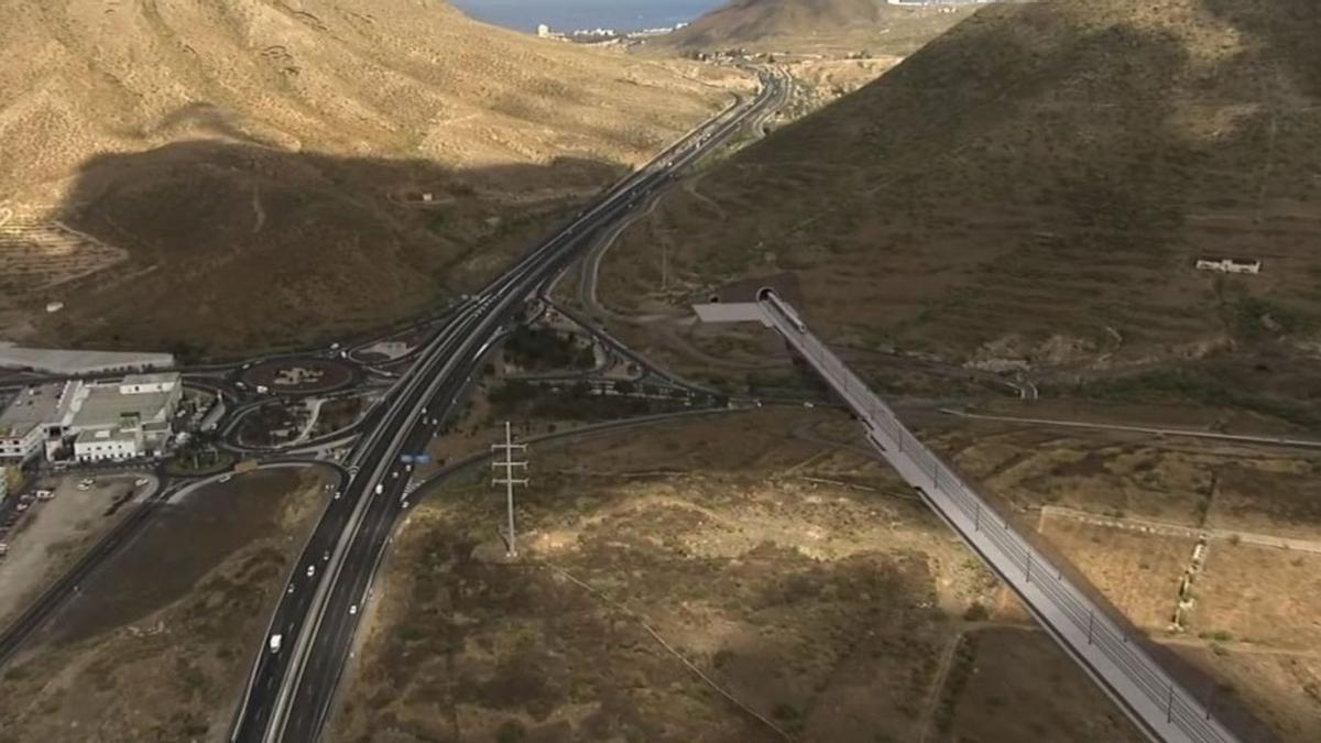 Infografía del Tren del Sur al paso por Guaza, en Arona.