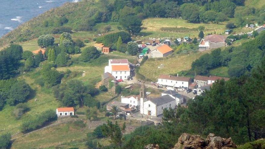 Vista de varias aldeas de una parroquia de la provincia de A Coruña.