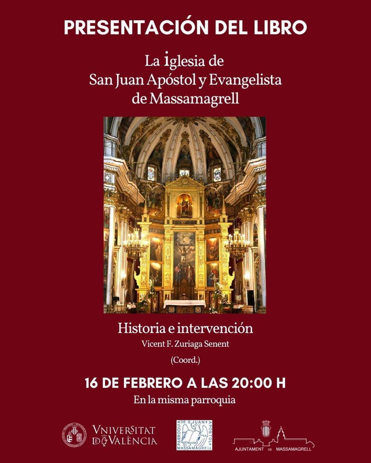 Cartel de la presentación del libro sobre la iglesia