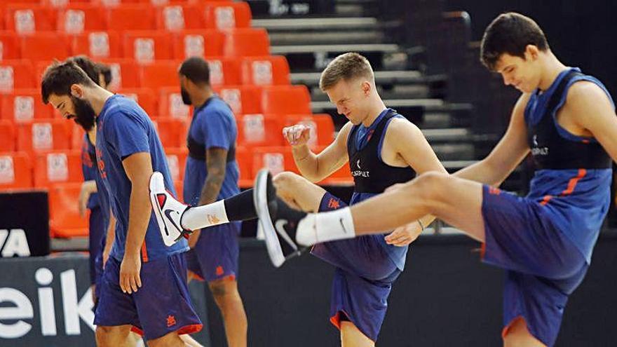 Entrenamiento reciente del Valencia Basket.