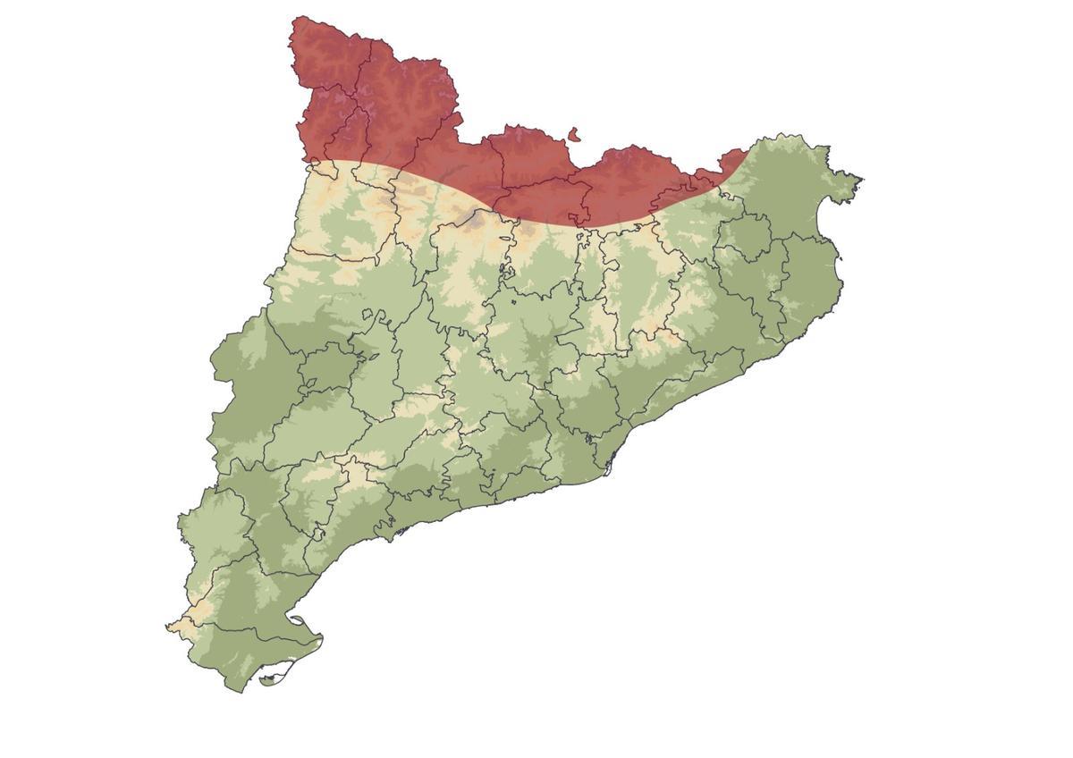 Mapa de distribución de la culebra verdiamarilla ('Hierophis viridiflavus').