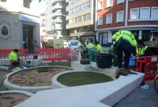 Última semana de obras en Arzobispo Lago con los trabajos de jardinería