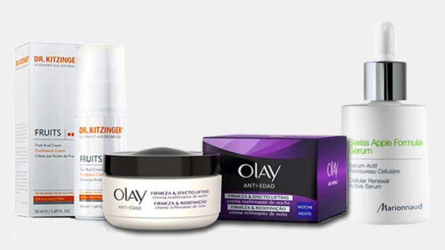 Los productos de Dr. Kitzinger,  Olay y Marionnaud.