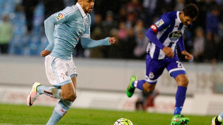 Bongonda, durante el partido ante el Dépor // R. GROBAS