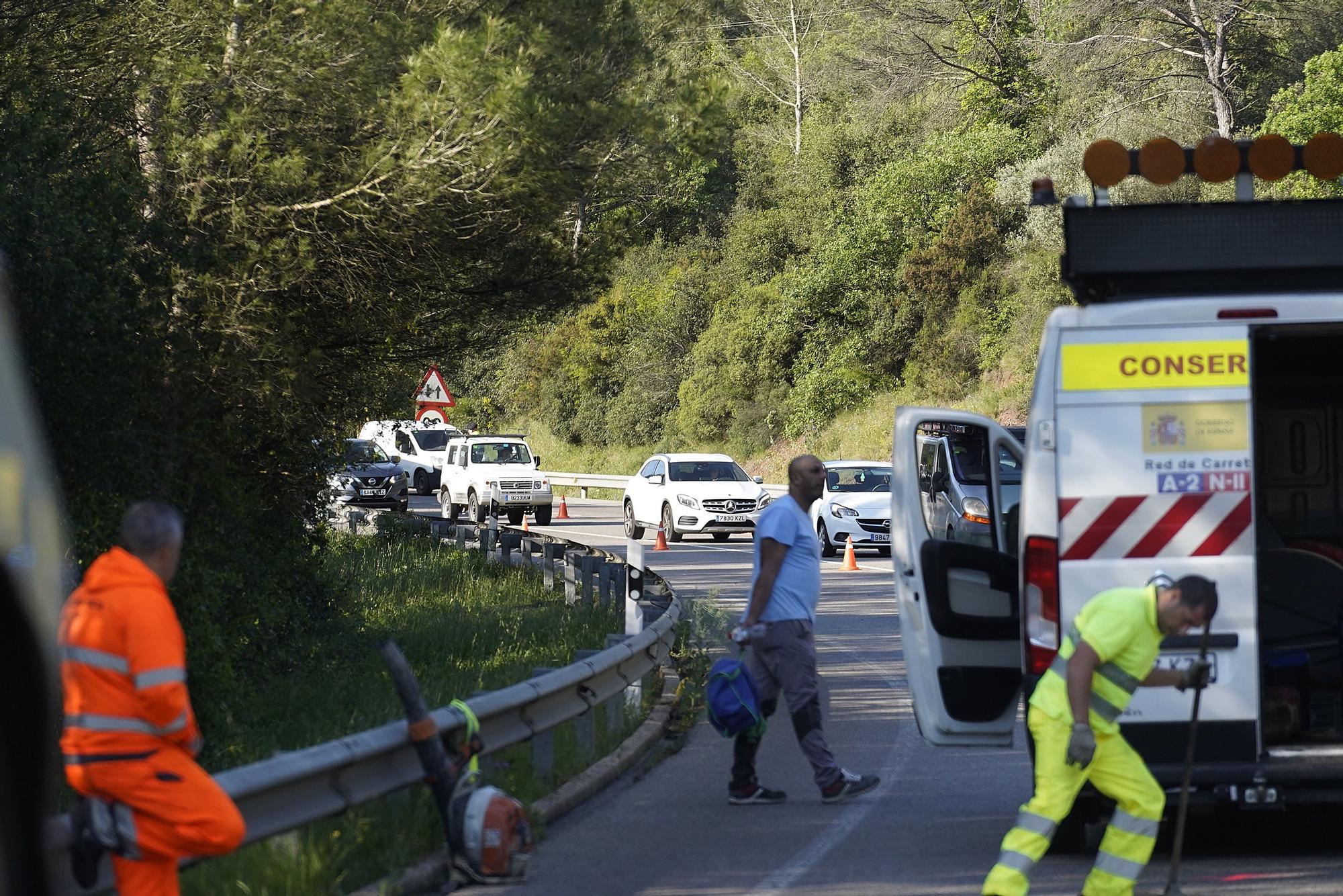 Accident de trànsit amb 4 ferits a la variant de Girona