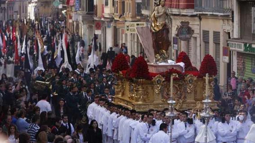 El Resucitado durante su salida prorcesional del Domingo de Ramos.