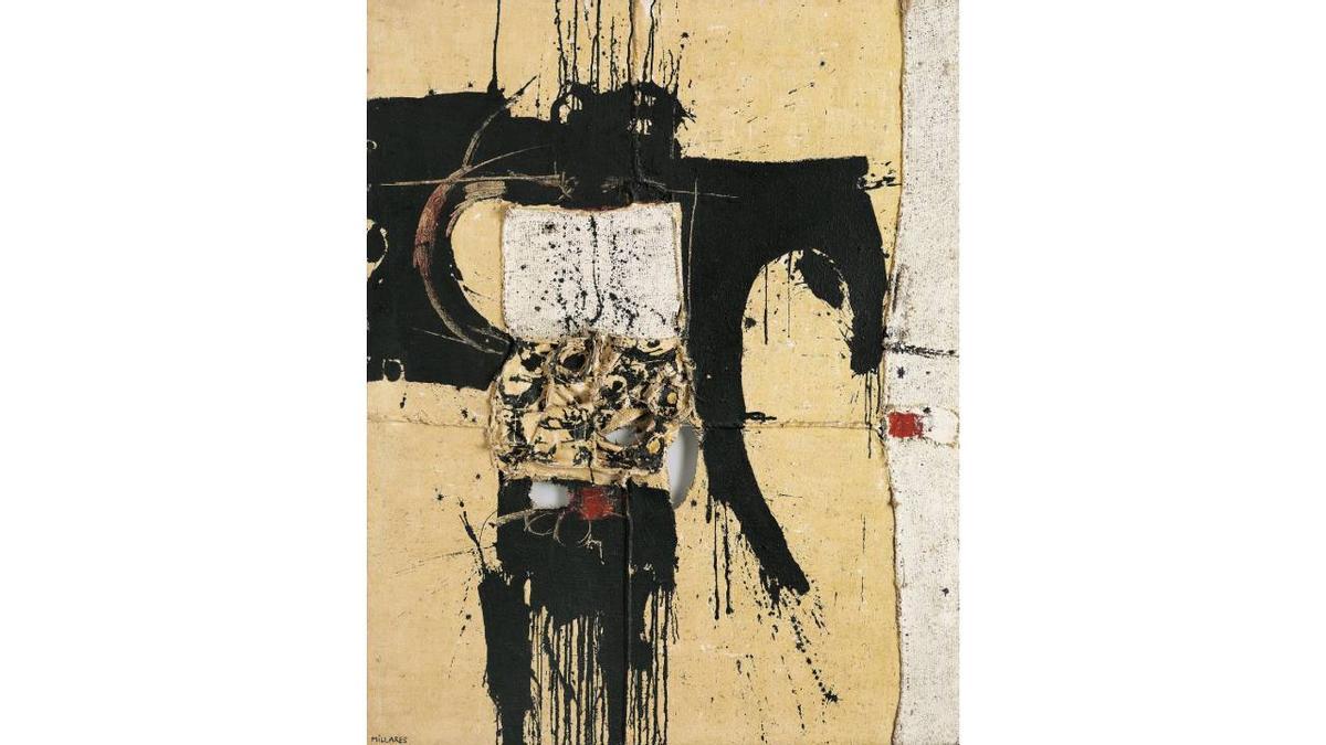 ‘Cuadro 51’, la arpillera de Manolo Millares que ilustra la portada.