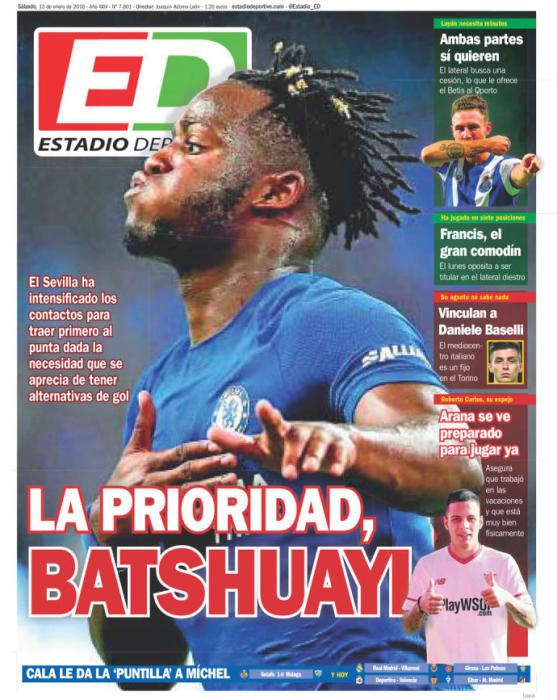 Portadas deportivas sábado 13 de enero de 2018