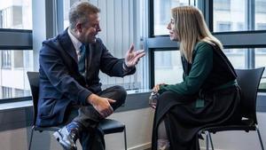 Encuentro de Page y Guardiola en Bruselas, en una foto de archivo.
