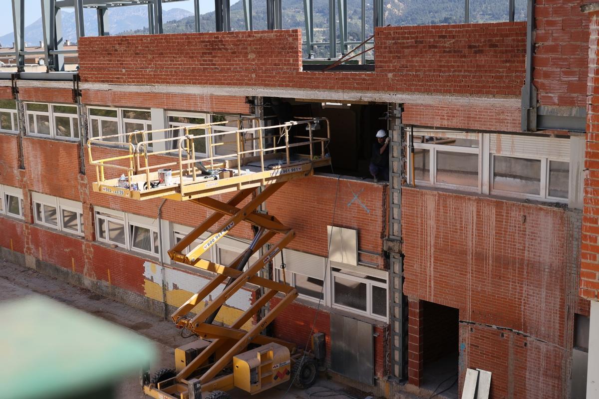 Las obras del IES Andreu Sempere, en una imagen de esta semana