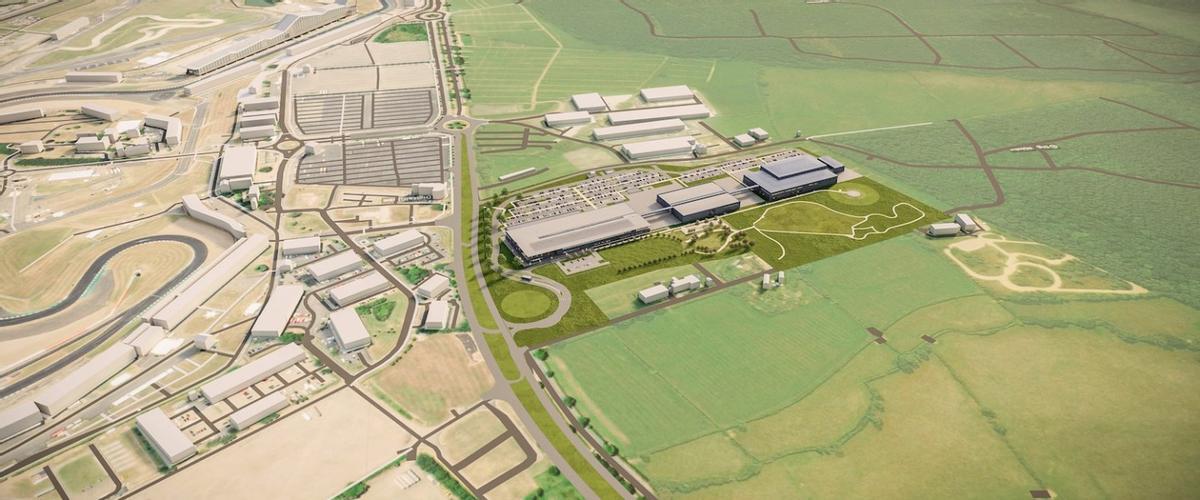 Imagen aérea virtual de la nueva fábrica de Aston Martin