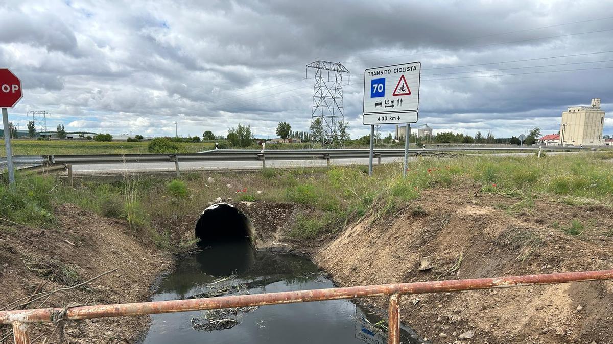 El Ayuntamiento ha acometido con el permiso de la CHD la limpieza de un caño en la N-525.