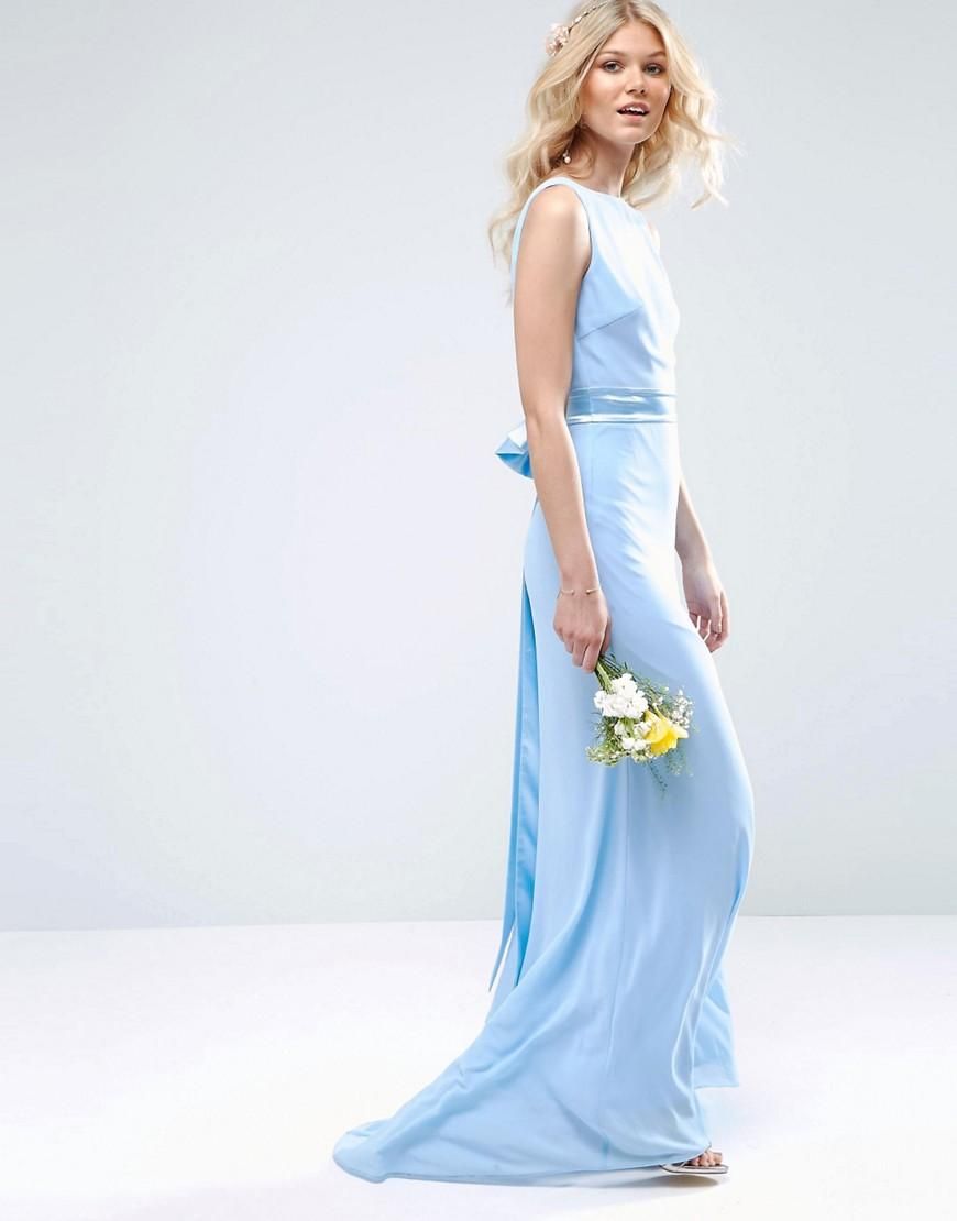 Vestido azul con lazo, Asos